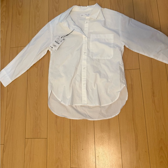 Zara Kids White Button Down Shirt | Size 9-10 (140 cm) | NWT - Picture 1 of 4